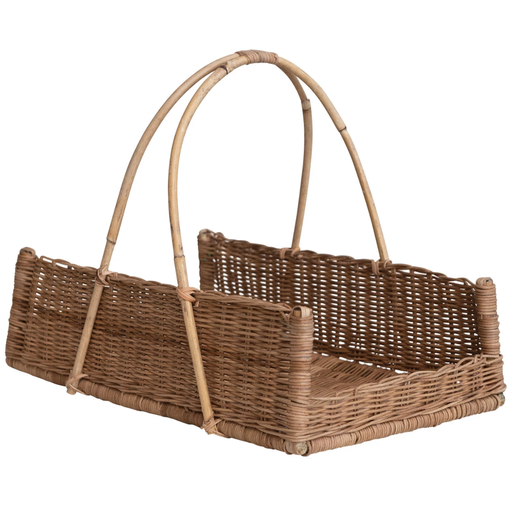 [172631-TT] Hand-Woven Rattan Basket with Handle