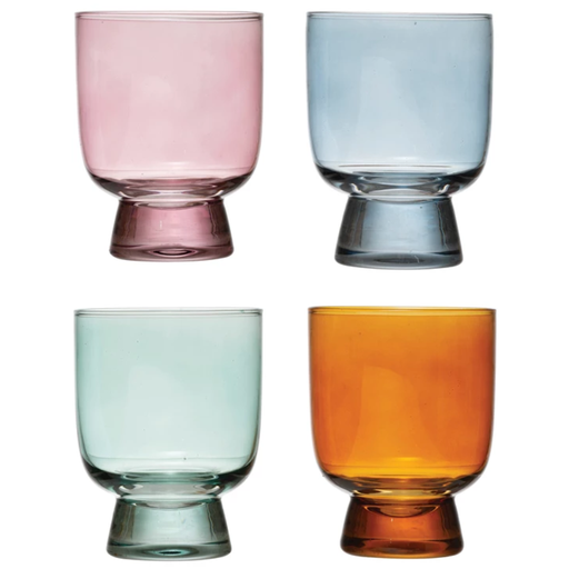[172648-TT] Assorted Drinking Glass, 4 Colors 6 oz.