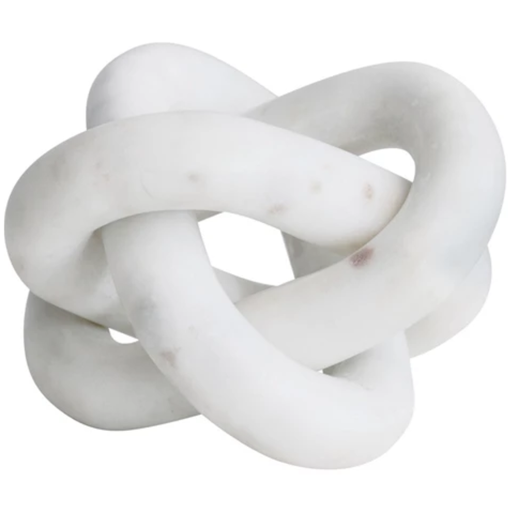 [172667-TT] Marble Chain Knot Décor w/ 3 Links, White