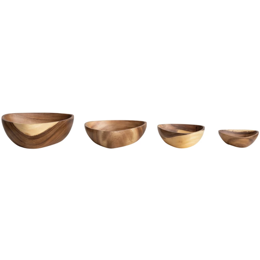 [172678-TT] Acacia Wood Bowls Set of 4