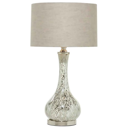 [172542-TT]  Silver Glass Table Lamp w/Faux Mercury Finish 28in