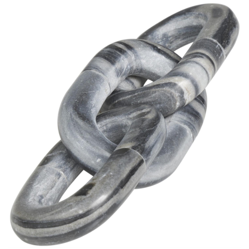 [172907-TT] Grey Marble Chain Link Sculpture