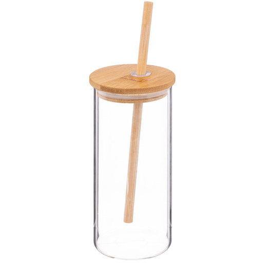 [173372-TT] Drinking Glass and Bamboo Straw 40cl