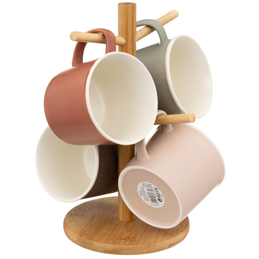 [173401-TT] Nature Mug Rack Set 5pc