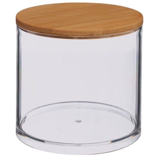 [173414-TT] Selena Round Cotton Box Clear/Bamboo