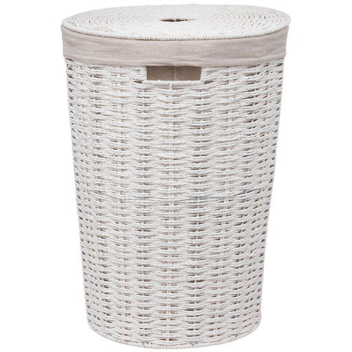 [173425-TT] Round Laundry Basket White