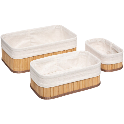 [173428-TT] Natural Bamboo Basket Set 3pc