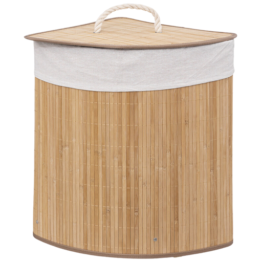 [173430-TT] Corner Bamboo Laundry Basket