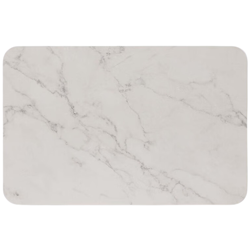 [173432-TT] Diamite Bathmat White Marble Look 39cmx60cm