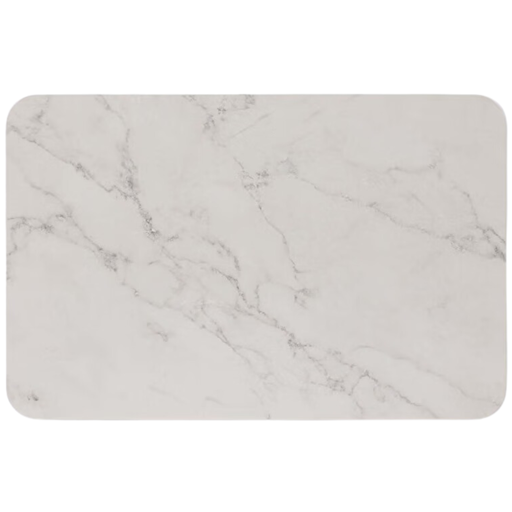 [173432-TT] Diatomite Bath Mat White Marble Look