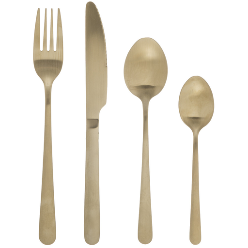[173472-TT] Gold Flatware Set 24pc