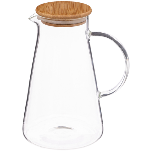 [173503-TT] Glass Pitcher with Bamboo Cover 1.5L