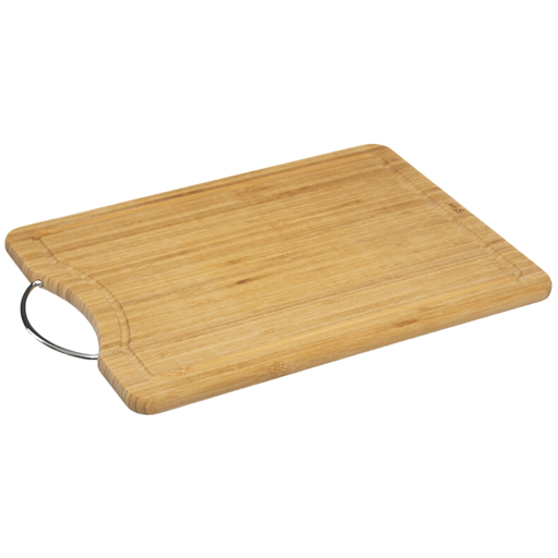 [173525-TT] Bamboo Cutting Board with Stainless Steel Handle 17x12in