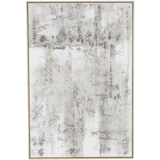 [173603-TT] Abstract Textured Grey Framed Canvas 33x49in