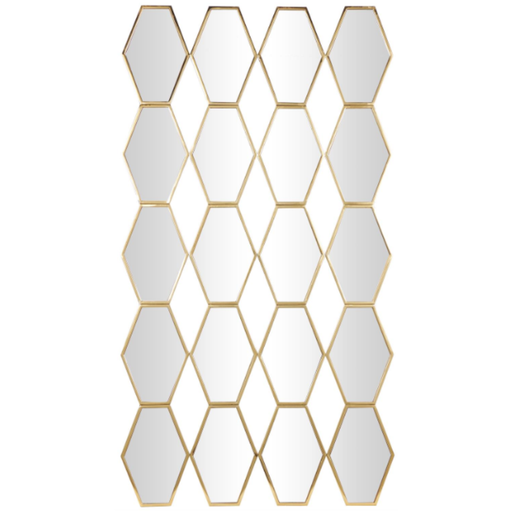 [173682-TT] Gold Diamond Wall Mirror 29x53in