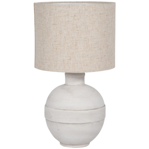 [173728-TT] White Ceramic Table Lamp 18in