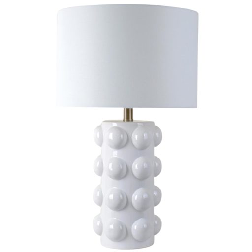 [173729-TT] Ceramic White Bubble Lamp 22in