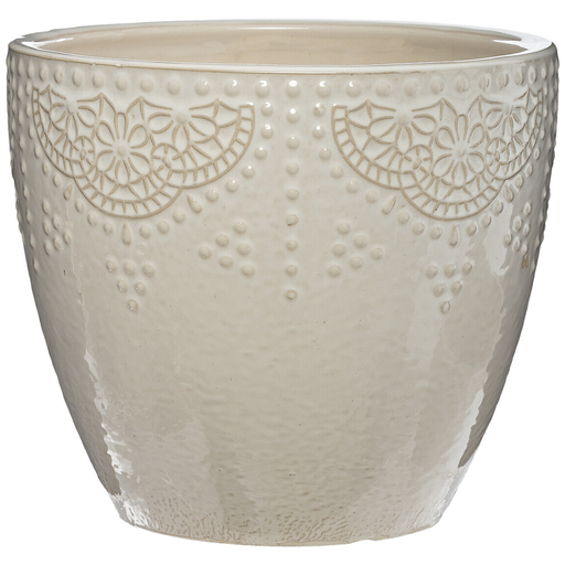 [173789-TT] Ivory Embossed Planter 9in