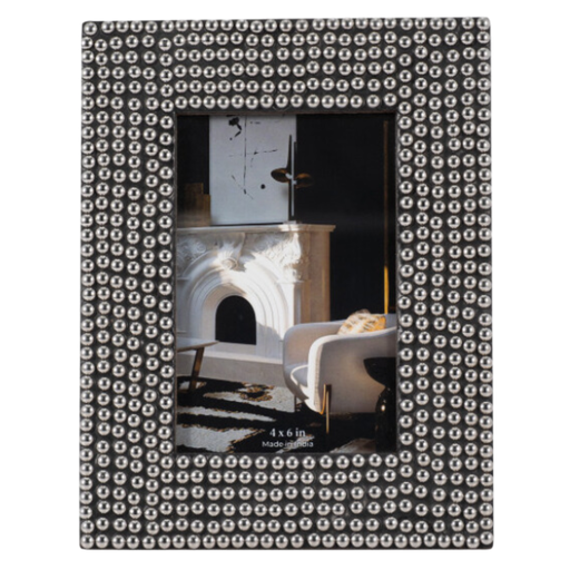 [174246-TT] Studded Silver and Black 5x7 Frame
