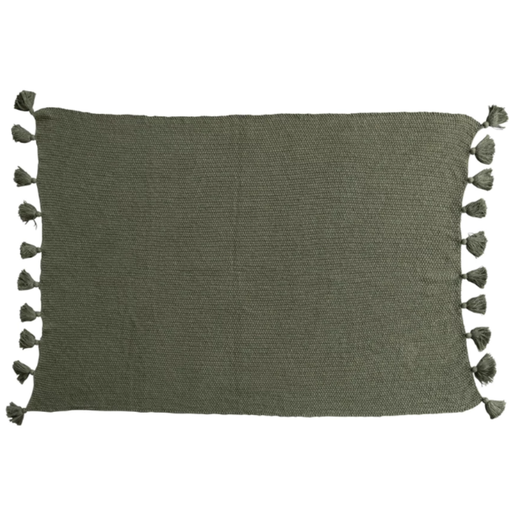 [174701-TT] Dark Green Knit Throw 60x50in