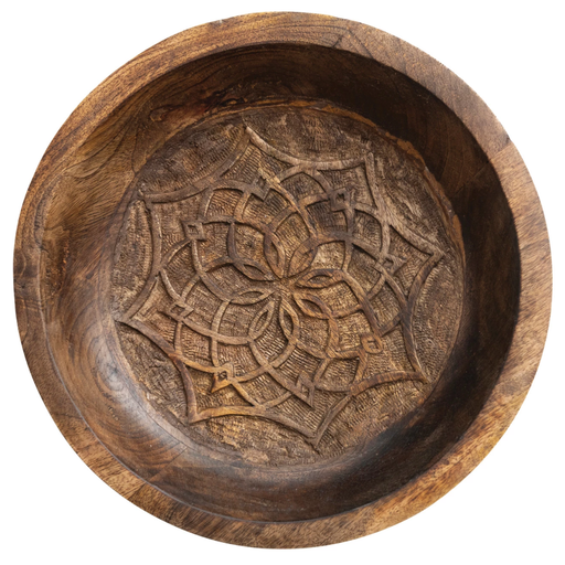 [174732-TT] Round Mango Wood Bowl 11in