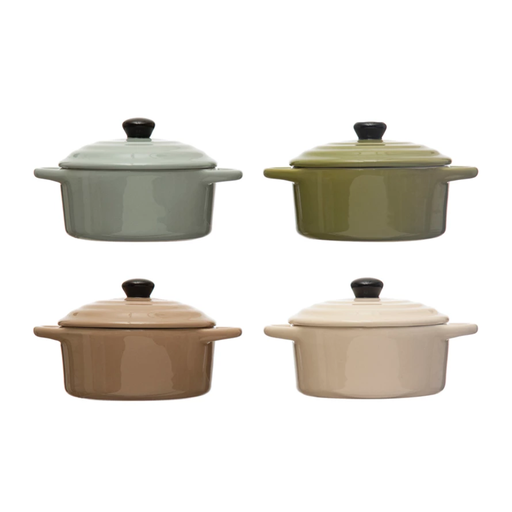 [174763-TT] Verdant Stoneware Mini Baker Earth Tone 5in Assorted