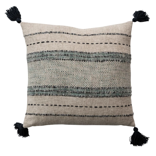 [174746-TT] Striped Linen Pillow 18in