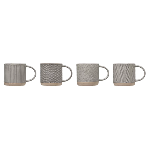 [174711-TT] Grey Textured Stoneware Mug Assorted