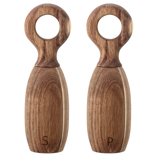 [174720-TT] Loop Acacia Wood Salt & Pepper Mills Set