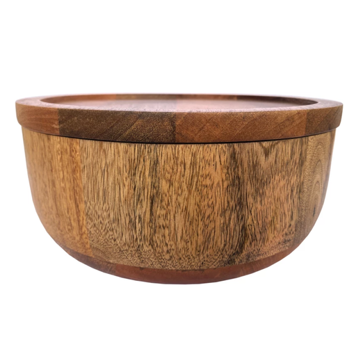 [174724-TT] Mango Wood Serving Bowl With Cover 10in