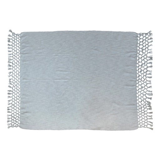 [174768-TT] Woven Cotton Throw Aqua 60x59in