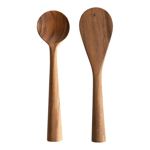 [174685-TT] Acacia Wood Standing Spatula and Spoon 12in
