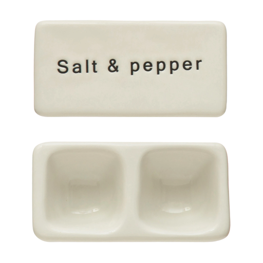 [174741-TT] Stoneware Salt & Pepper Pinch Pot