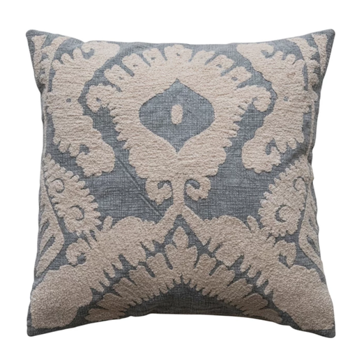 [174704-TT] Embroidered Damask Pillow 20in