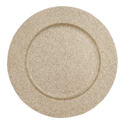 [174778-TT] Glittered Charger Gold