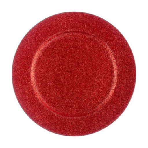 [174779-TT] Glittered Charger Red