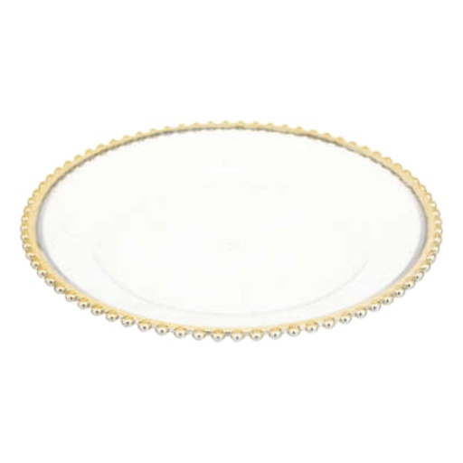 [174793-TT] Gold Holiday Platter 12in