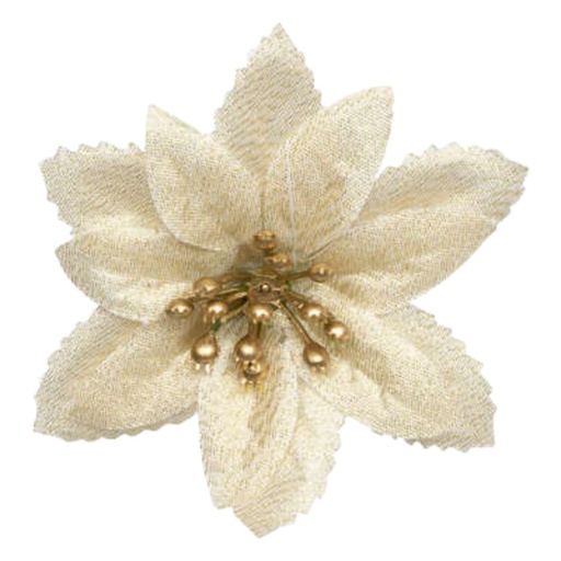 [174808-TT] Gold Poinsettia Napkin Ring 2pc