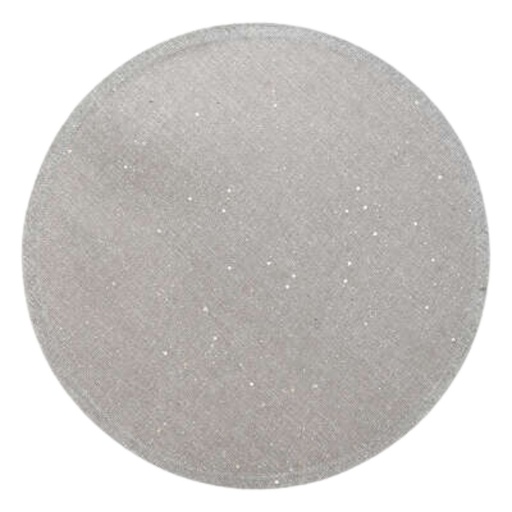 [174809-TT] Glittered Jute Placemat Silver