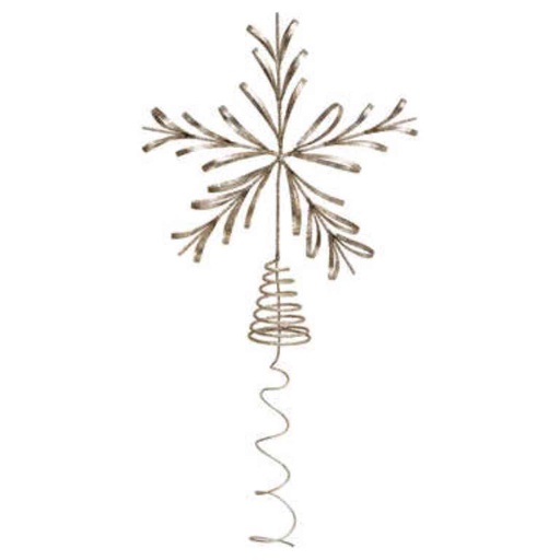 [174837-TT] Gold Snowflake Tree Topper 12in