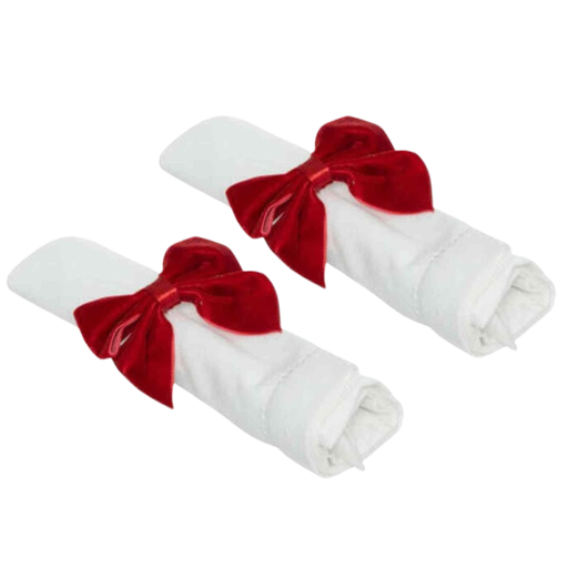 [174843-TT] Velvet Bow Napkin Ring 2pc