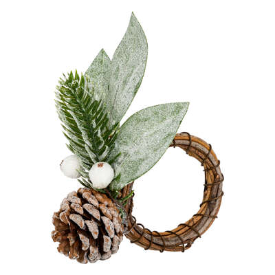 [174844-TT] Snowy Branch Napkin Ring 2pc