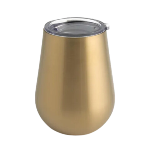 [174918-TT] Insulated Brushed Gold Stemless Wine Glass 14oz