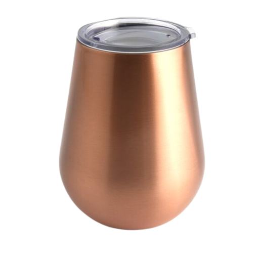 [174921-TT] Insulated Brushed Copper Stemless Wine Glass 14oz