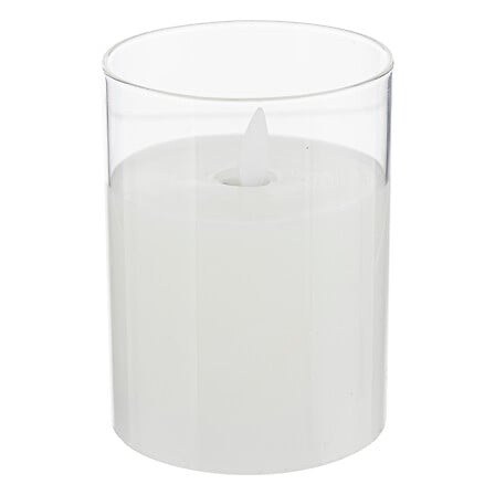 [175187-TT] Led Glass Candle 4in