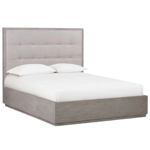 [175223-TT] Oxford Queen Upholstered Platform Bed - Mineral