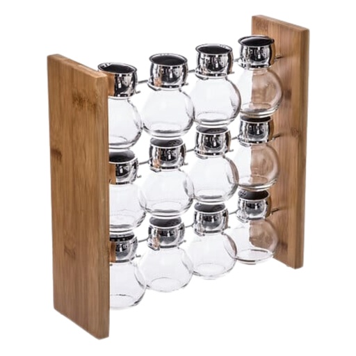 [175820-TT] Bamboo Spice Rack 12pc