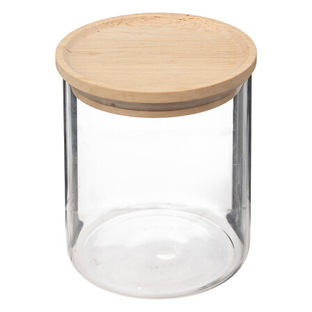 [175823-TT] Hermet Glass and Wood Jar