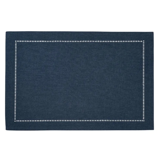 [175688-TT] Hemstitch Placemat Navy
