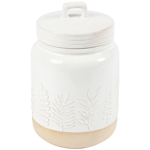 [175676-TT] Botanical Canister Natural Large 8in